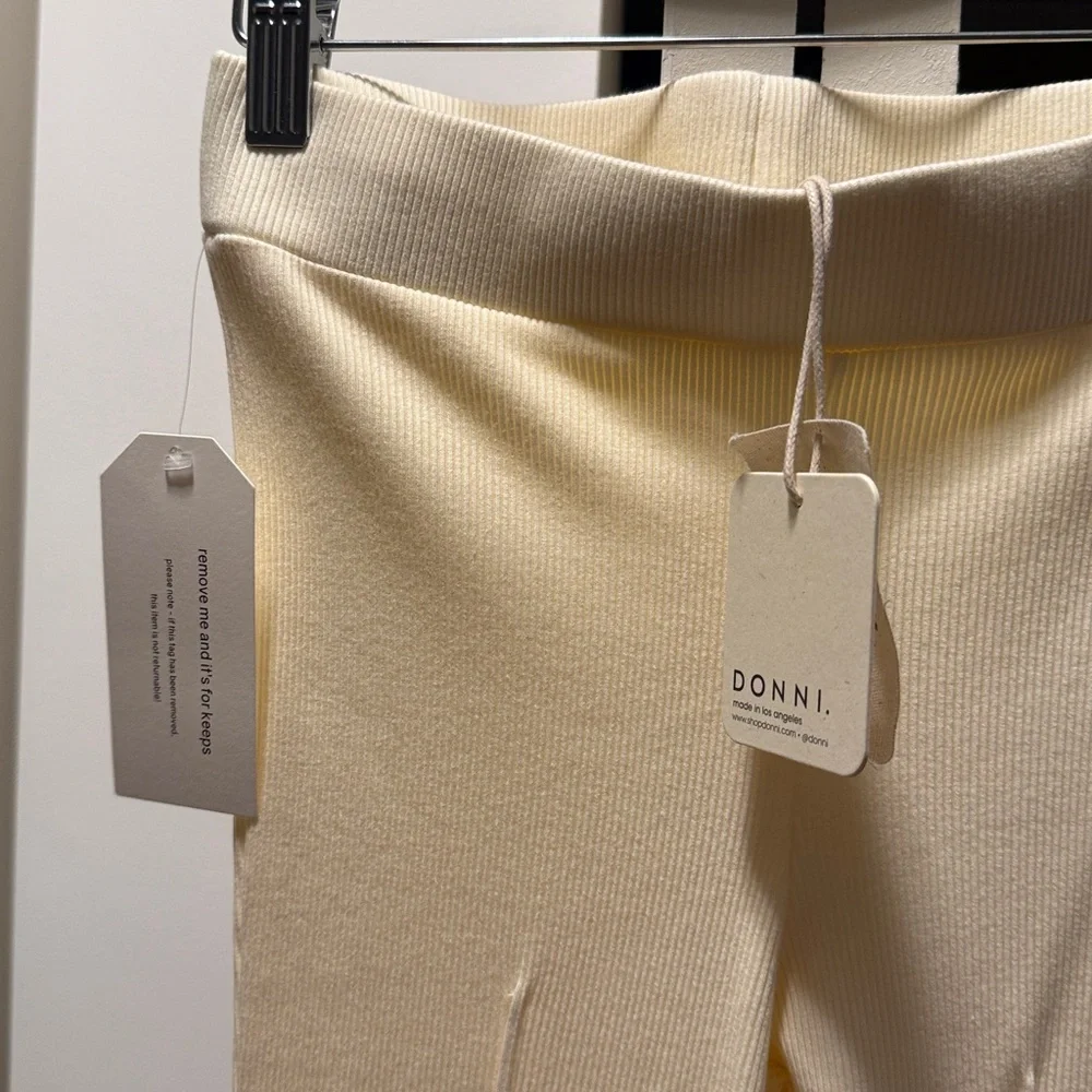 DONNI The Rib Kick Flare in Crème NWT - Picture 8 of 8